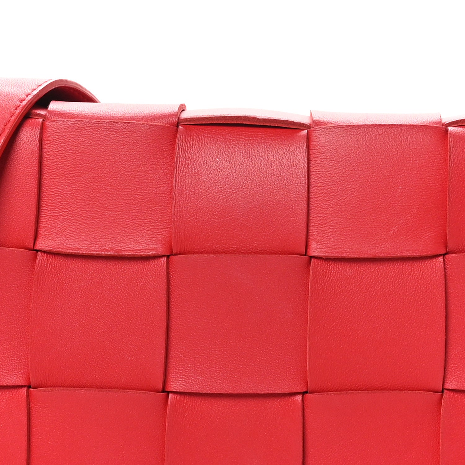 Bottega Veneta Lambskin Maxi Intrecciato Cassette Crossbody Bag Redstone 7 of 9