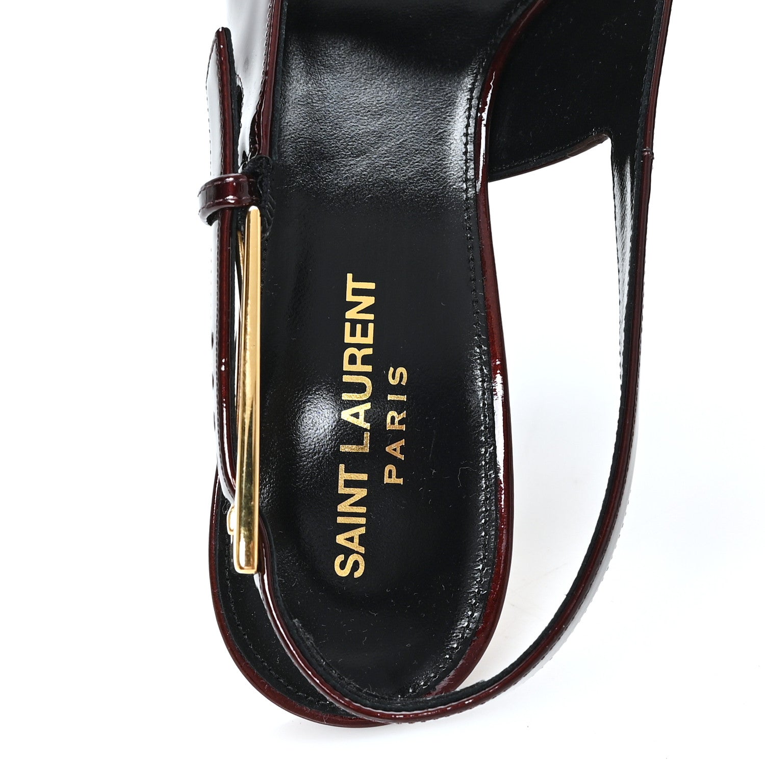 Saint Laurent Vernice Gloss Lee 110 Slingback Pumps 39 Marron Glacé 9 of 11