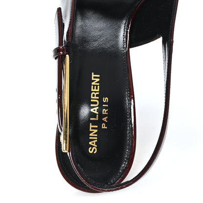 Saint Laurent Vernice Gloss Lee 110 Slingback Pumps 39 Marron Glacé 9 of 11