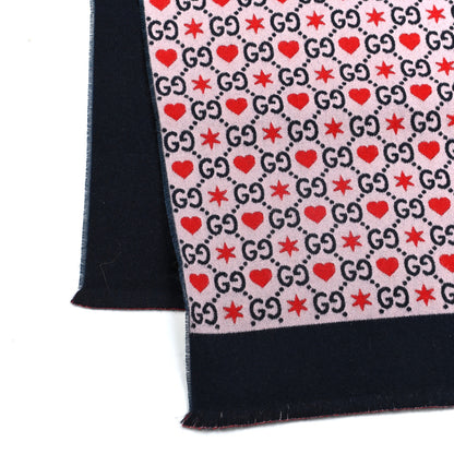 Gucci Wool Cotton GG Monogram MHerry Scarf Violet Pink 4 of 4