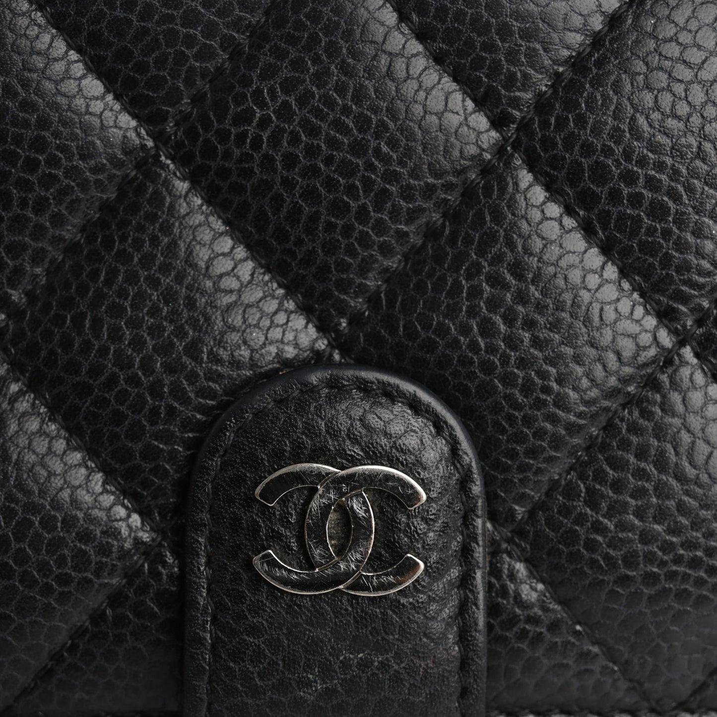 Caviar Quilted CC French Wallet Black