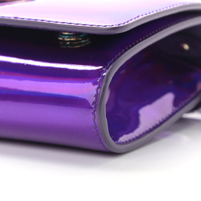 Dolce & Gabbana Holographic Patent Calfskin Strobo 3.5 Clutch Viola Medio 9 of 12