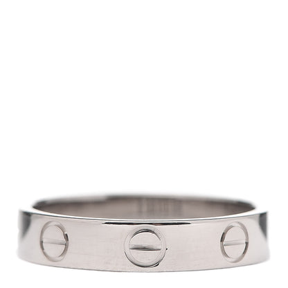 Cartier 18K White Gold 3.5mm LOVE Wedding Band Ring 50 5.25 1 of 5
