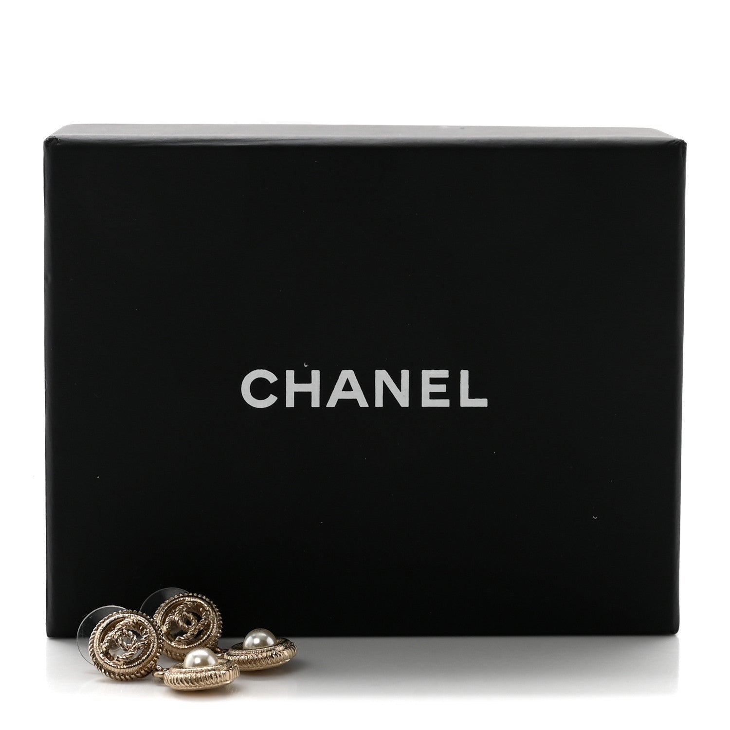 Chanel Pearl CC Dangle Earrings Gold 5 of 5