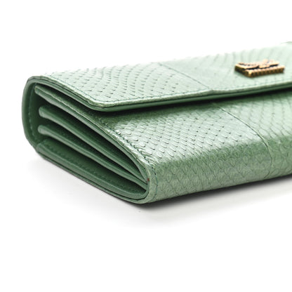 Chanel Snakeskin CC Long Flap Wallet Vert Fonce 9 of 10
