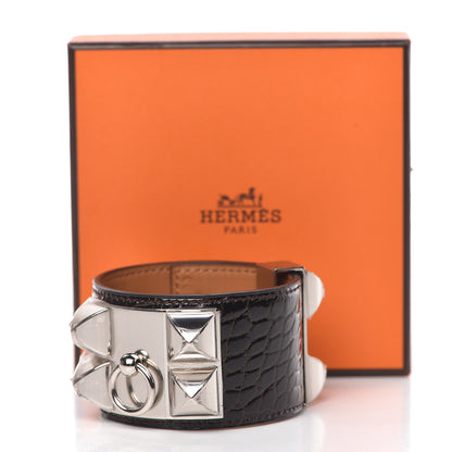 Hermes Shiny Alligator Collier de Chien CDC S Bracelet Havanne 6 of 6