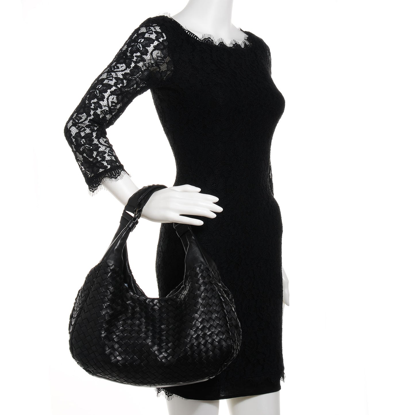 Nappa Intrecciato Medium Campana Nero Black