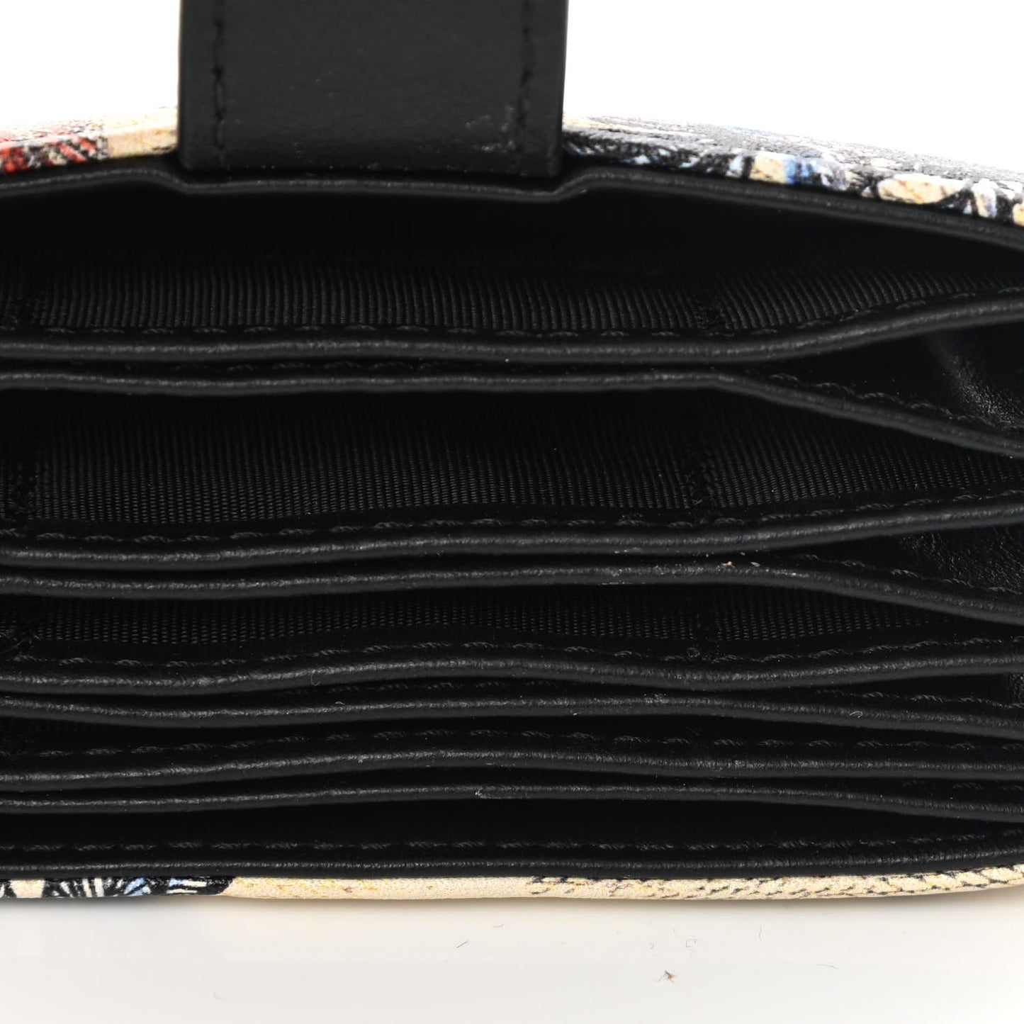 Calfskin Toile de Jouy Lady Dior 5-Gusset Card Holder Rouge Multicolor