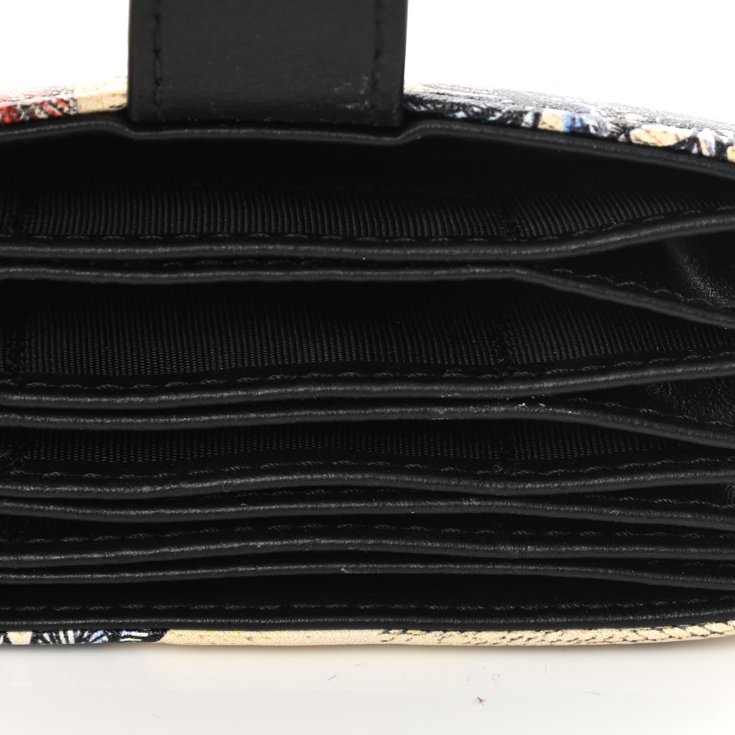 Christian Dior Calfskin Toile de Jouy Lady Dior 5-Gusset Card Holder Rouge Multicolor 8 of 9