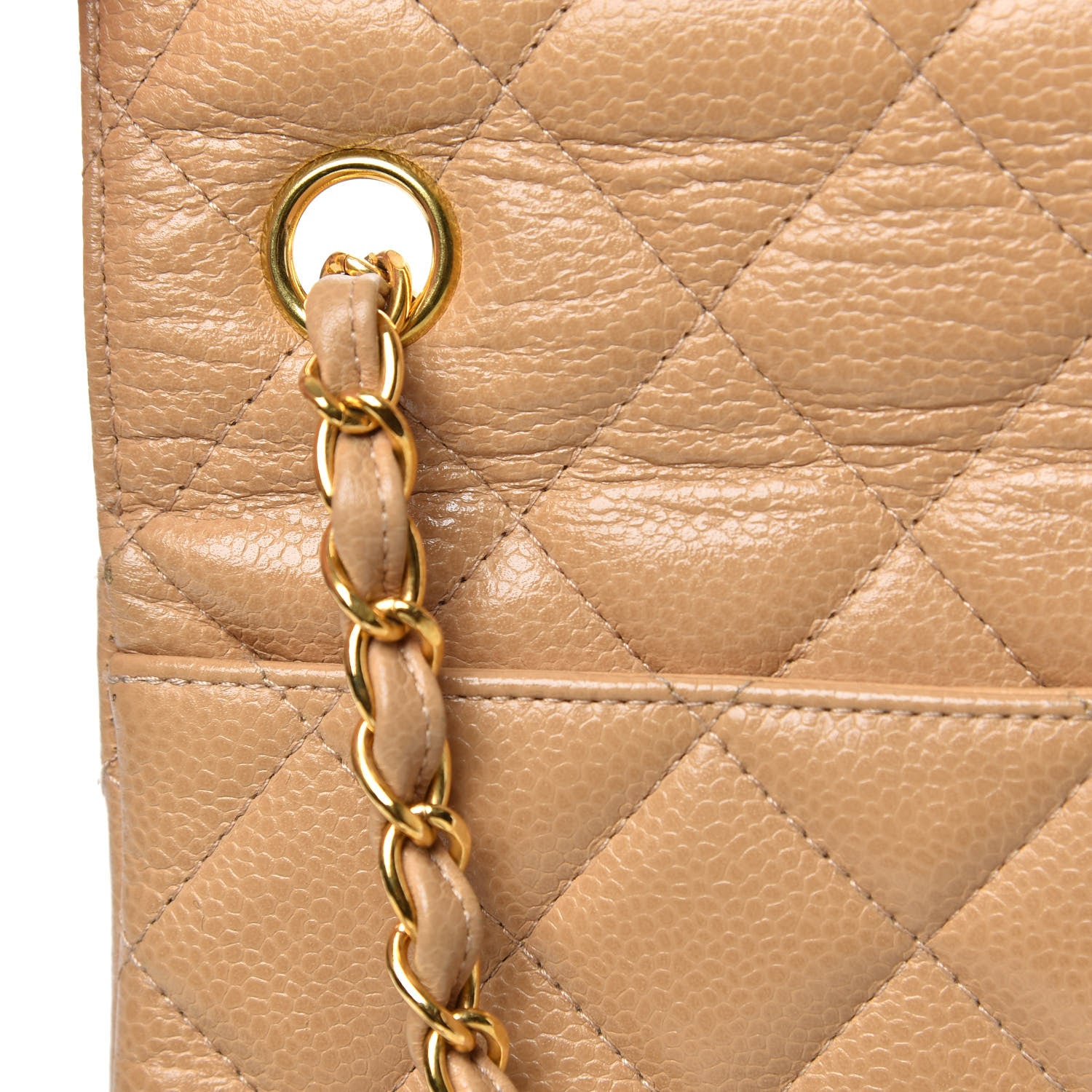 Chanel Caviar Quilted Small Single Flap Beige 10 of 14