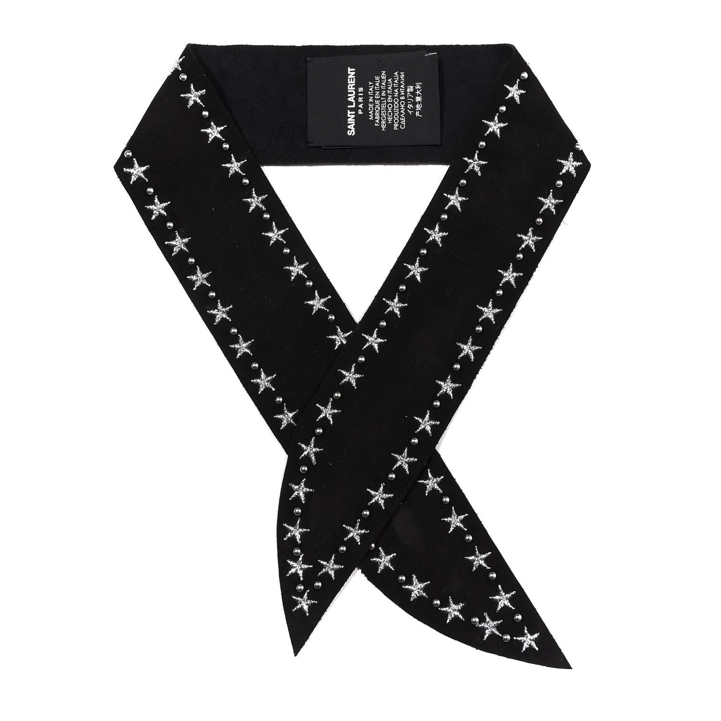 Suede Studded Star Choker Black