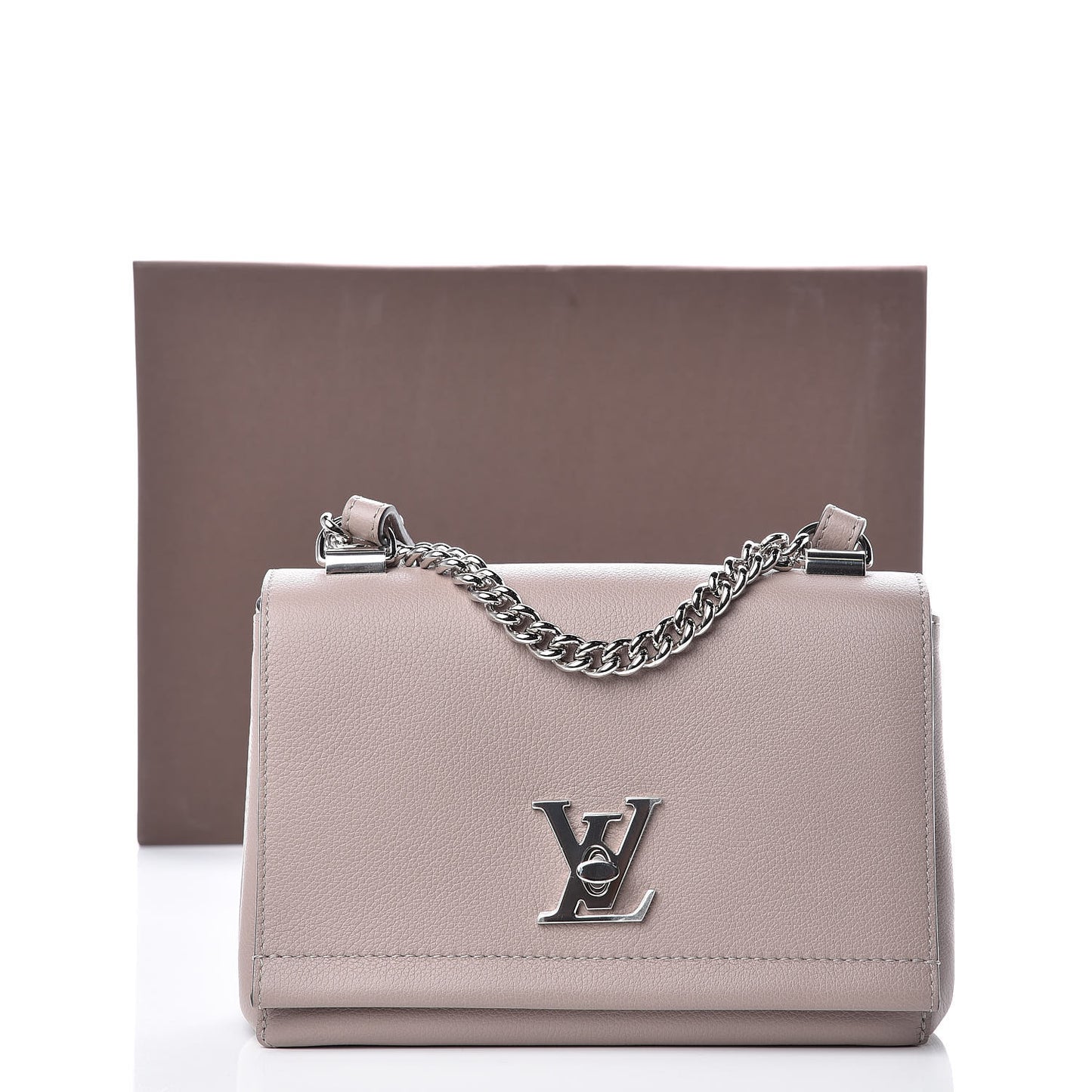 Soft Calfskin Lockme II Chain Bag BB Mastic