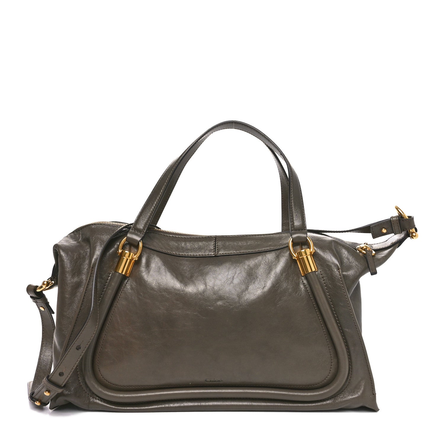 Chloe Natural Shiny Calfskin Small Paraty 24 Bag Flannel Grey 1 of 10