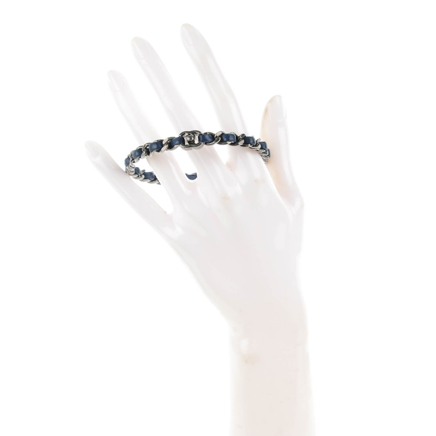 Chanel Lambskin CC Turnlock Chain Bracelet Navy 2 of 4