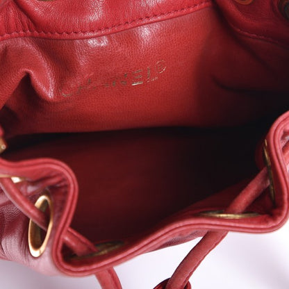 Chanel Lambskin Drawstring CC Shoulder Bag Red 6 of 8
