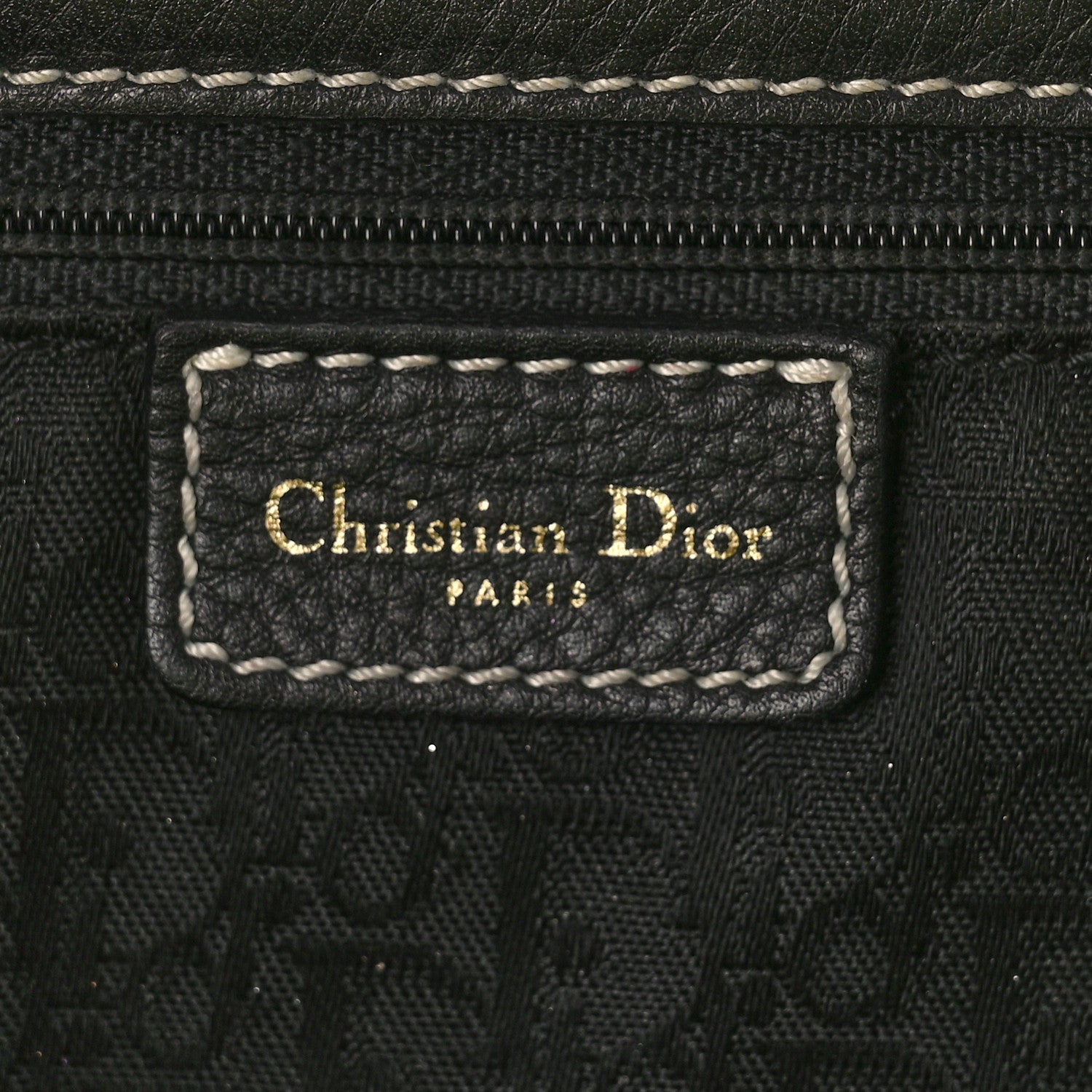 Christian Dior Calfskin Saddle Top Handle Satchel Black 6 of 10