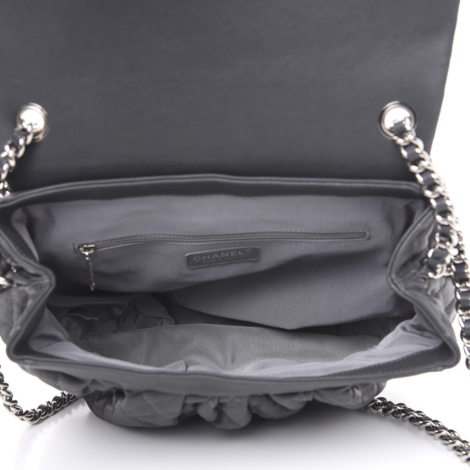 Chanel Crumpled Lambskin Quilted Medium Chain Around Flap Dark Grey 4 of 10