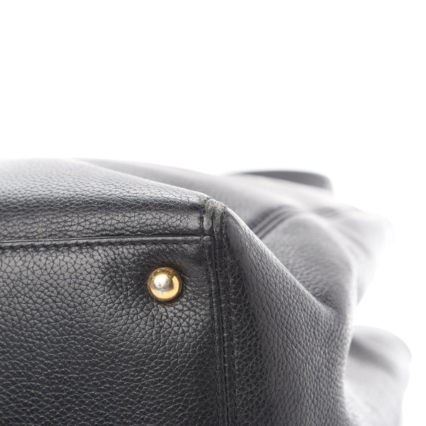 Calfskin Cerf Executive Shopper Tote Black