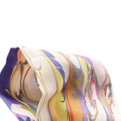 Hermes Silk Marble Silk Twilly Rose Vert Violet 5 of 7
