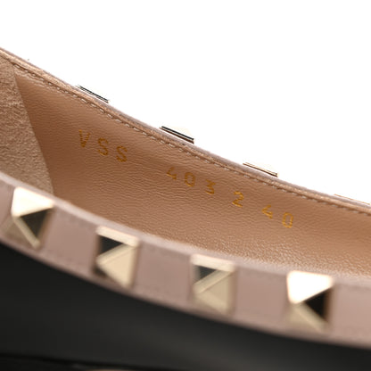 Valentino Garavani Vitello Rockstud Ballerina Flats 40 Black Poudre 10 of 11