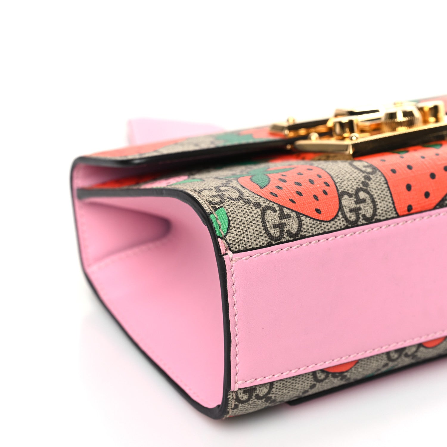 Gucci GG Supreme Monogram Strawberry Small Padlock Shoulder Bag 8 of 9
