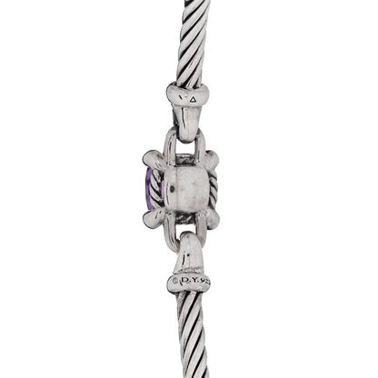 David Yurman Sterling Silver Amethyst Diamond 8mm Chatelaine Bracelet 3 of 3