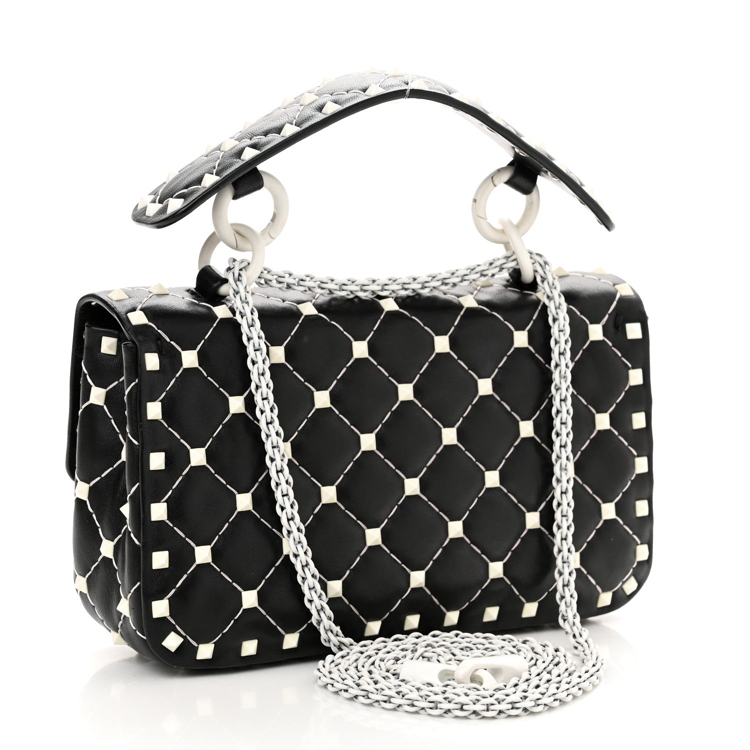 Valentino Garavani Lambskin Small Free Rockstud Spike Shoulder Bag Black 3 of 10