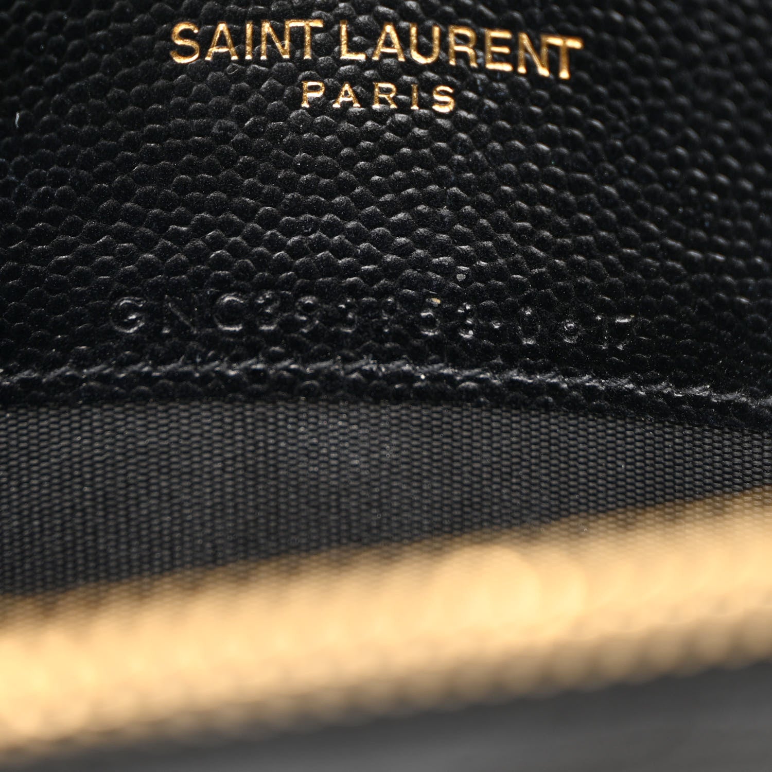 Saint Laurent Grain De Poudre Matelasse Chevron Monogram Envelope Chain Wallet Black 7 of 12