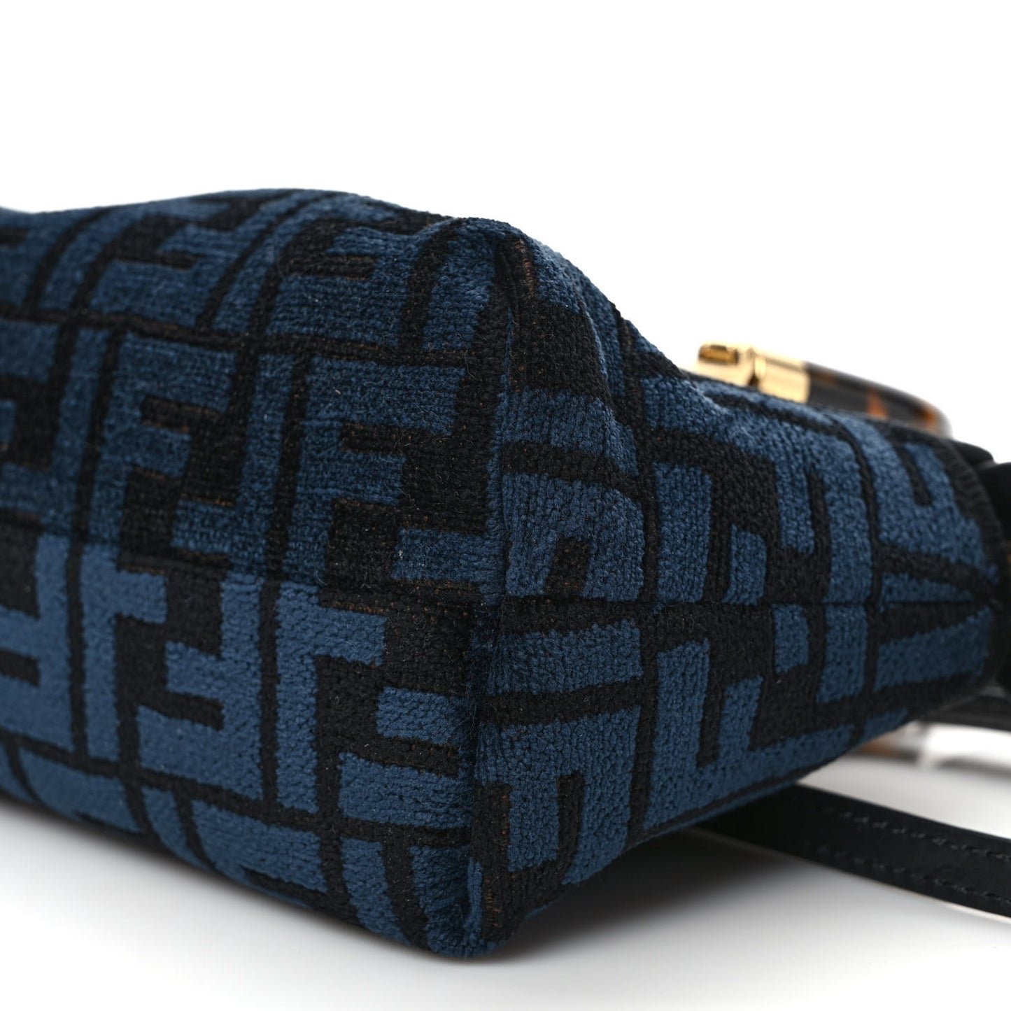 Chenille Vitello King Plexiglass FF Mini By The Way Top Handle Boston Bag Blue Black