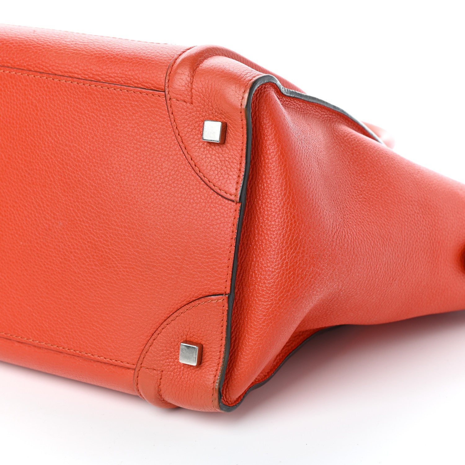 Celine Drummed Calfskin Mini Luggage Vermillion 8 of 9