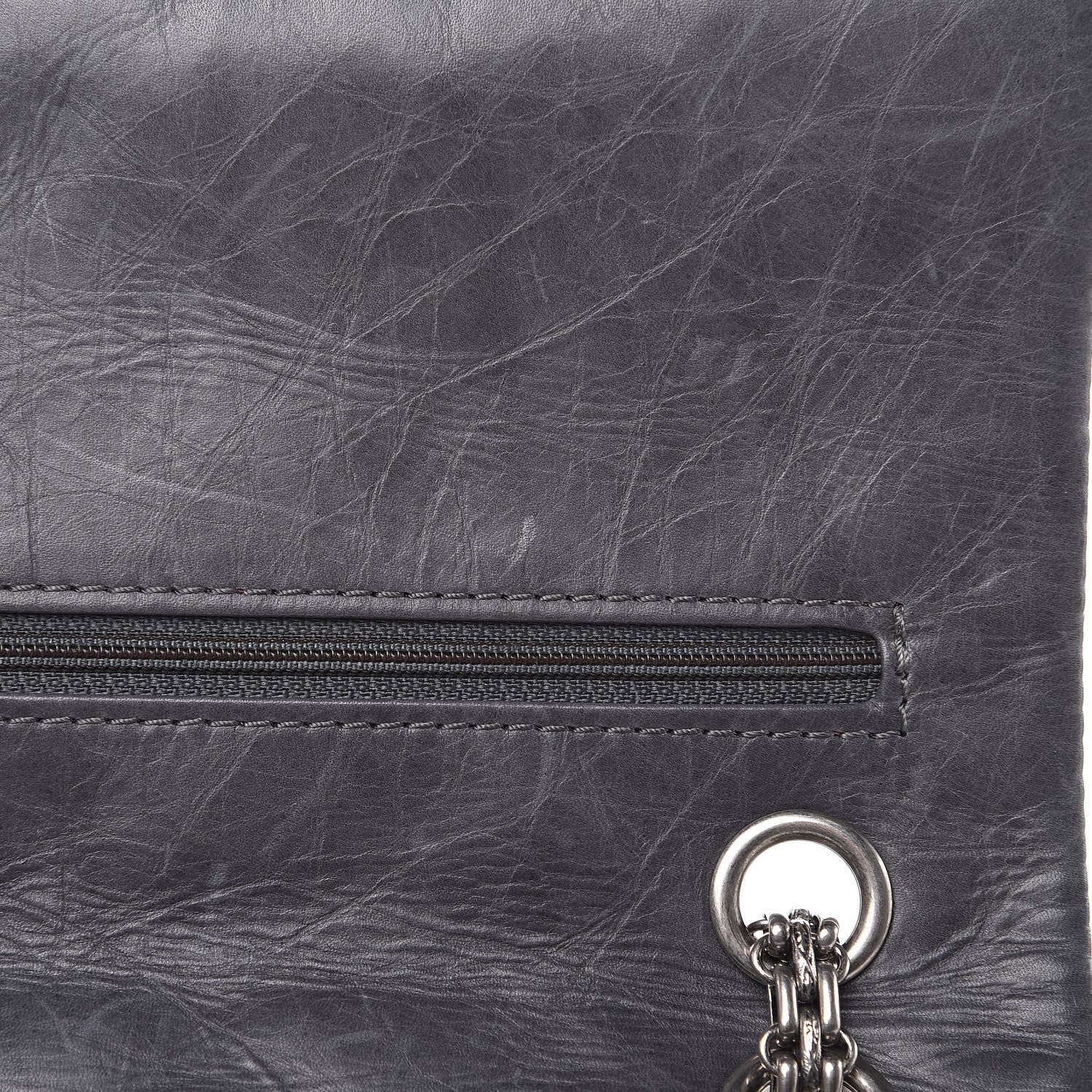 Chanel Aged Calfskin Quilted 50th Anniversary 2.55 Reissue Flap 226 Grey 12 of 17