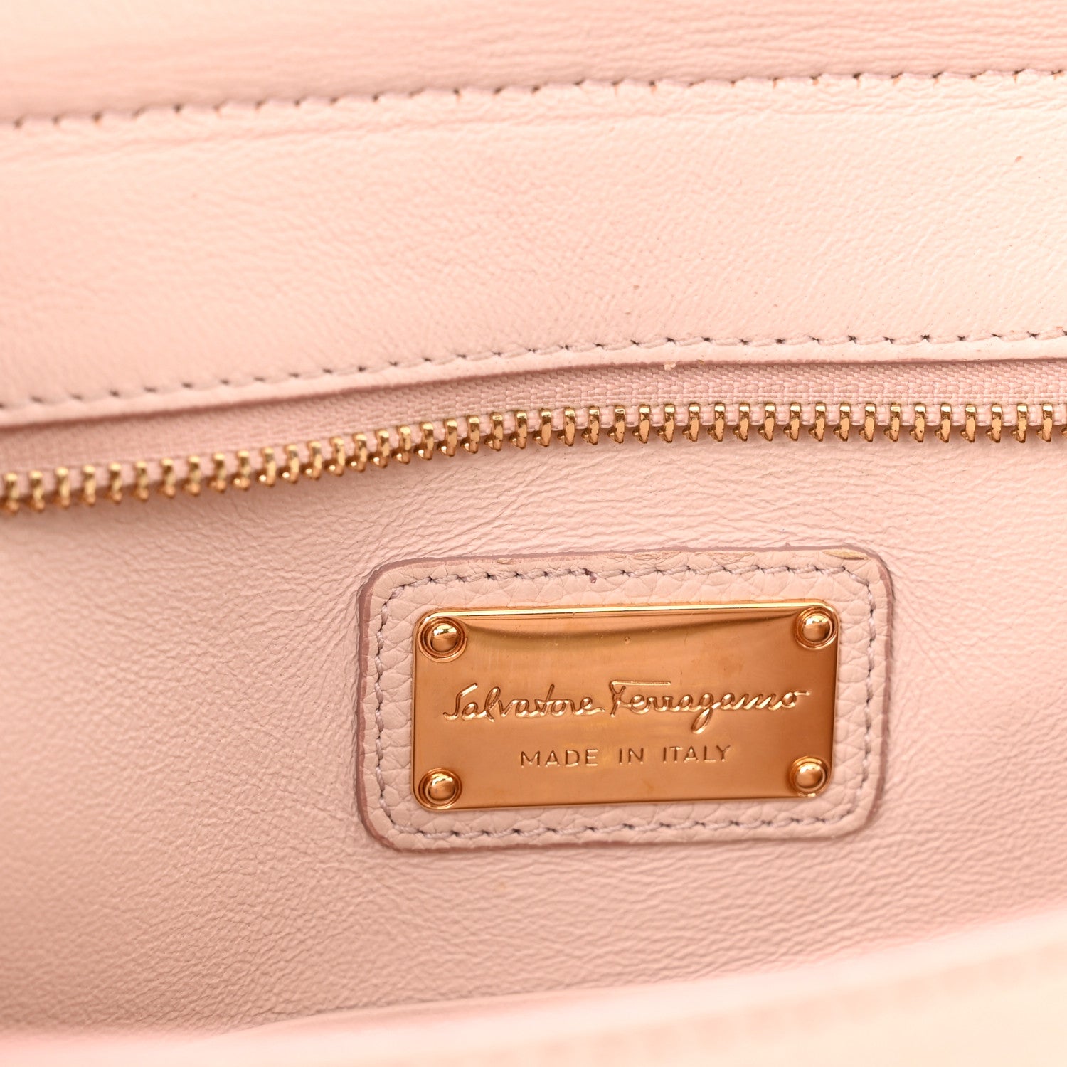 Salvatore Ferragamo Grained Calfskin Sofia Satchel Light Pink 5 of 13