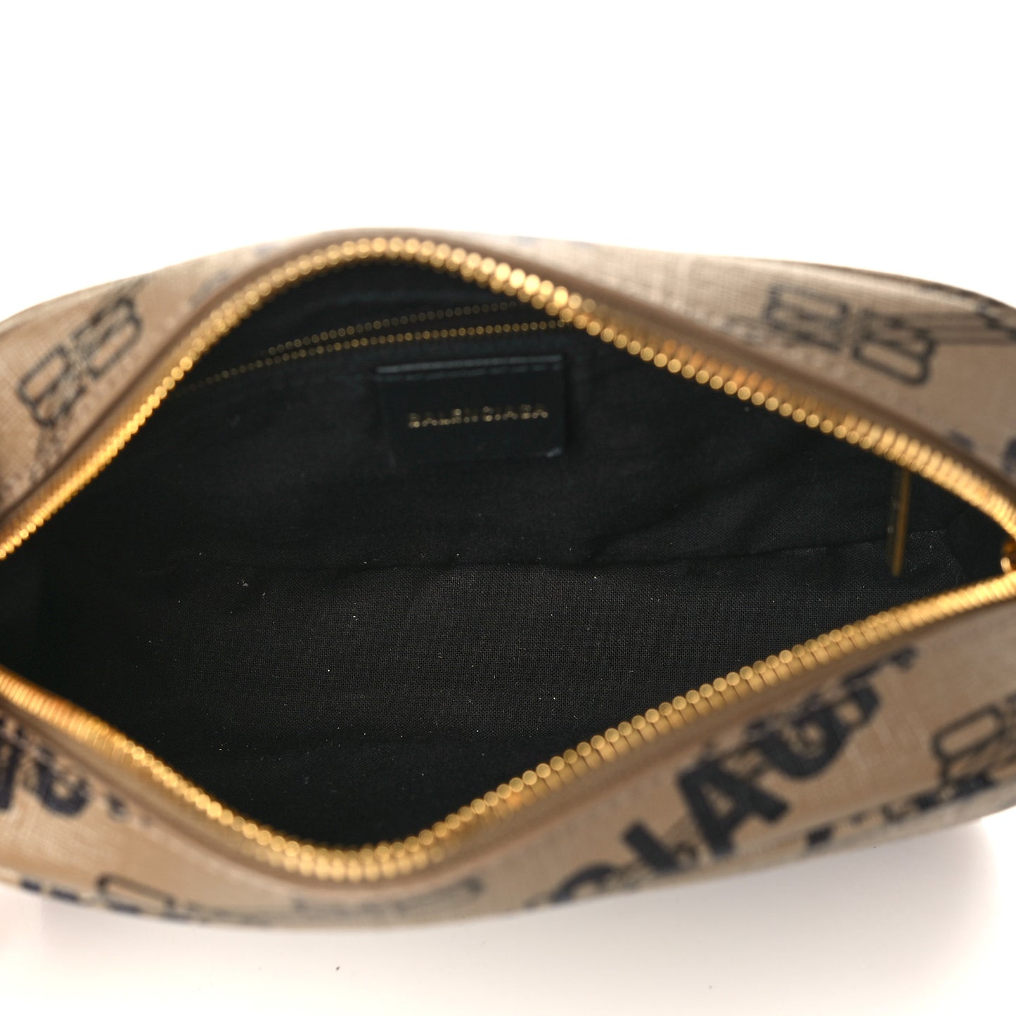 Coated Canvas BB Monogram Allover Logo Small Camera Bag Beige Brown Black