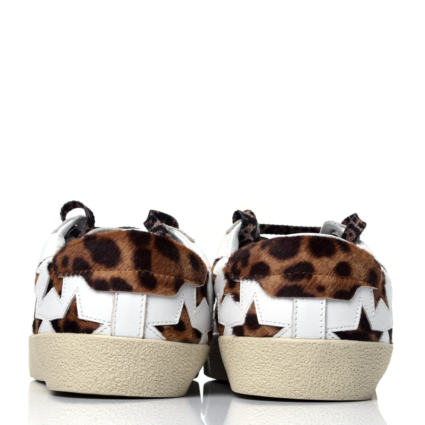 Calfskin Pony Hair Star Court Sneakers 35 White