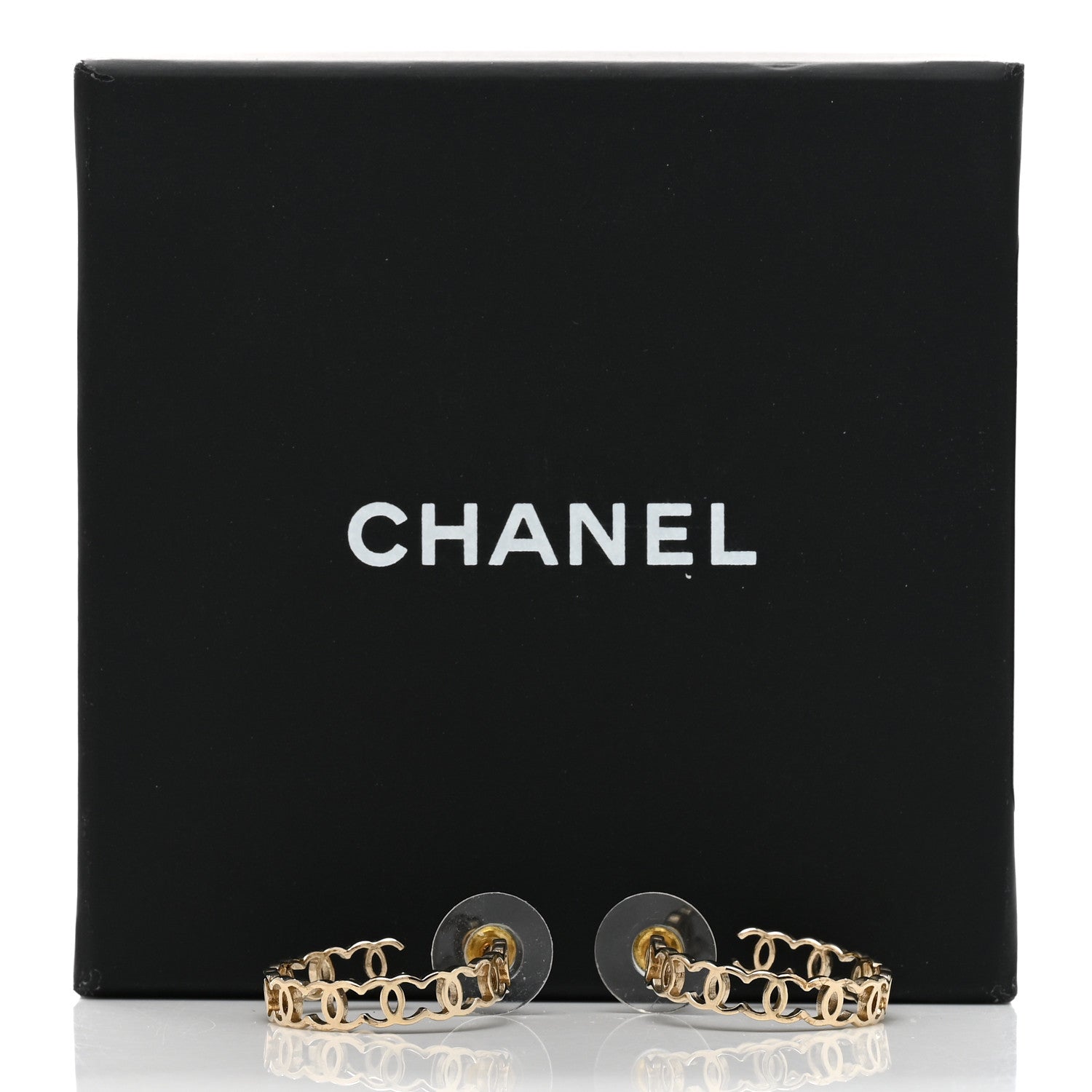 Chanel Metal CC Hoop Earrings Gold 5 of 5