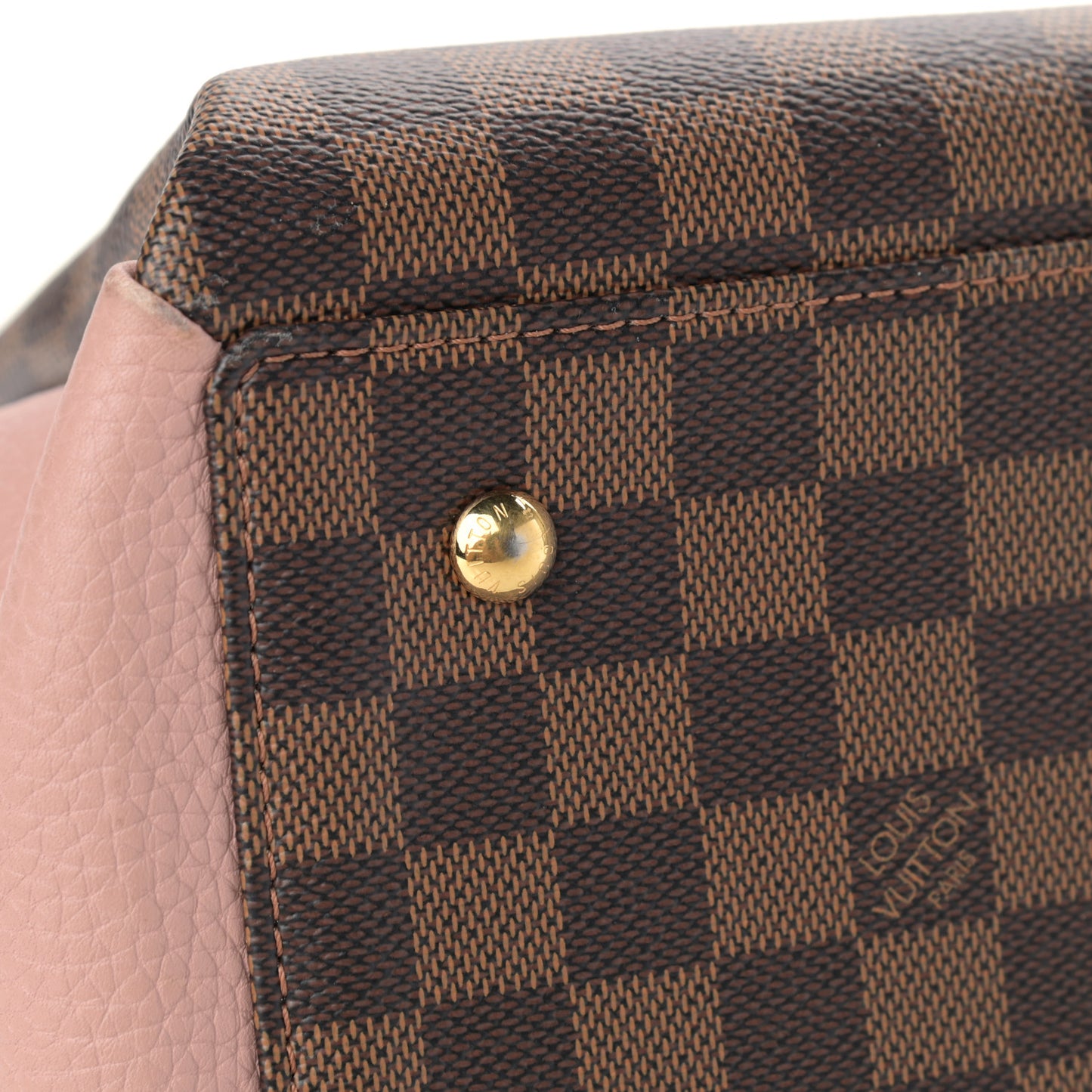 Cuir Taurillon Damier Ebene Normandy Magnolia