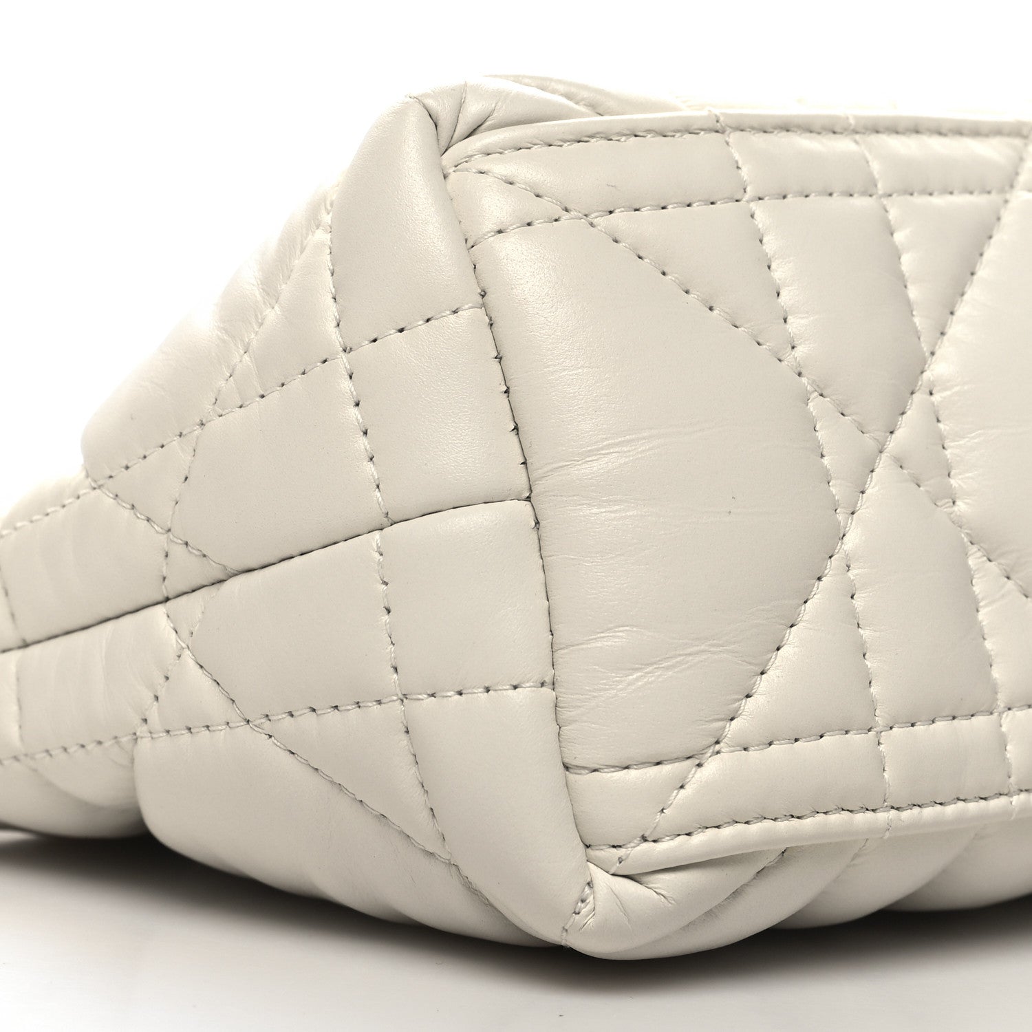 Christian Dior Calfskin Macrocannage Small Diortravel Nomad Pouch Ivory 9 of 10