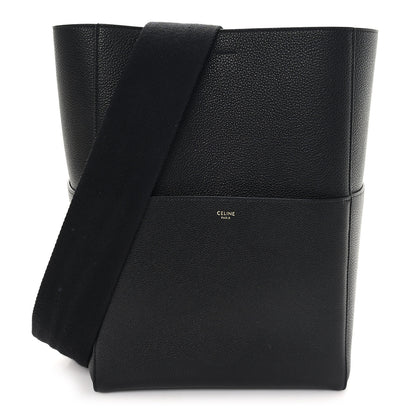Celine Soft Grained Calfskin Sangle Bucket Bag Black 1 of 9