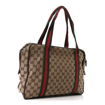 Gucci Monogram Web Carry On Tote Dark Brown 3 of 10