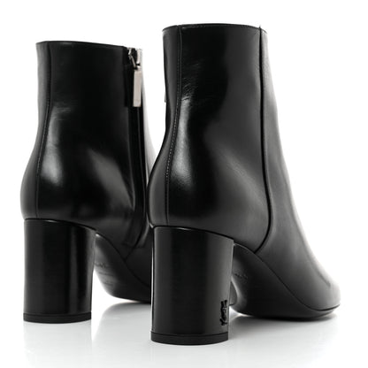 Saint Laurent Nappa Vendome Loulou Ankle Zip Boots 39.5 Black 4 of 9