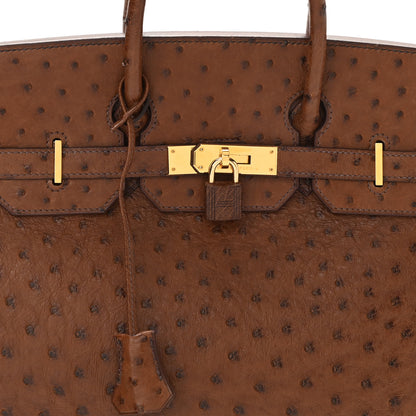 Hermes Ostrich HAC Birkin 32 Gold 8 of 10