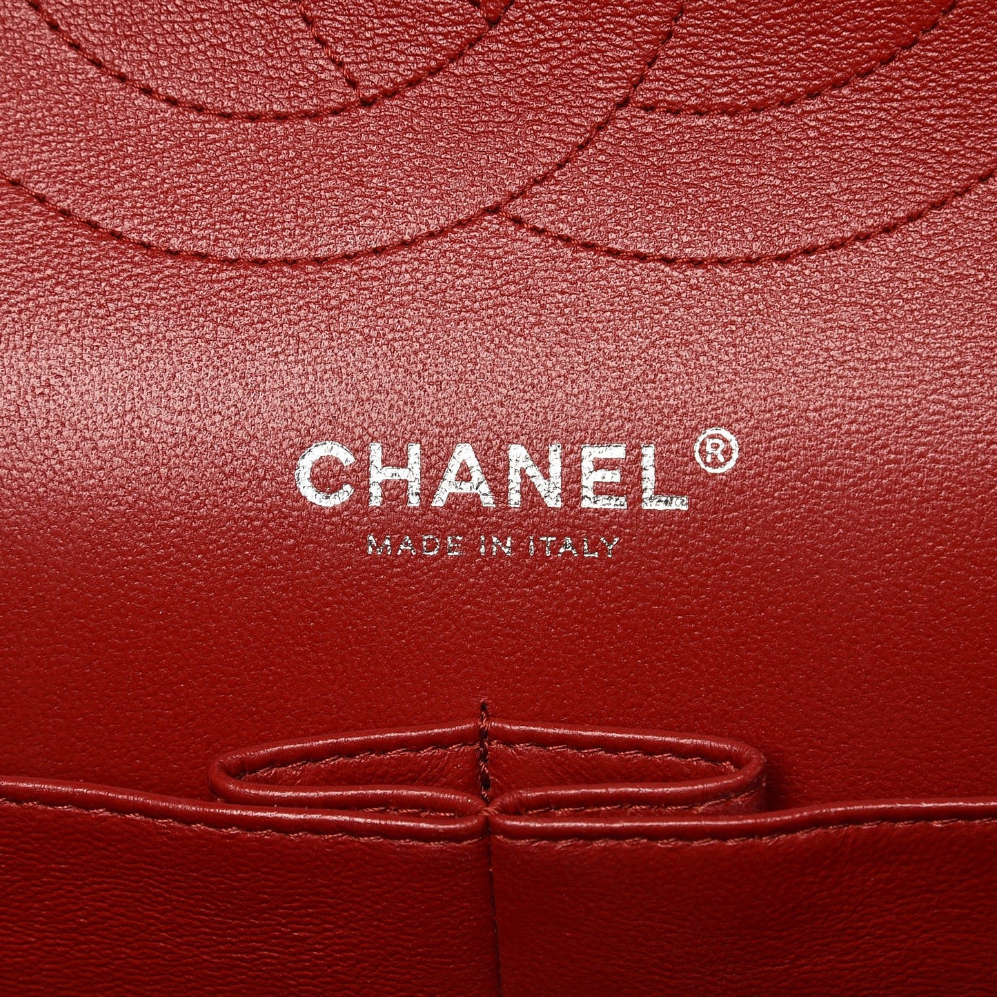 Lambskin Quilted Jumbo Double Flap Red