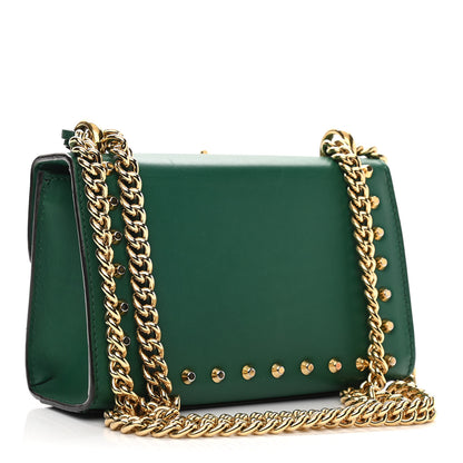 Gucci Calfskin Studded Small Padlock Shoulder Bag Emerald 3 of 12