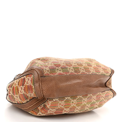 Gucci Monogram Sunset Raffia Medium Sukey Brown 4 of 12