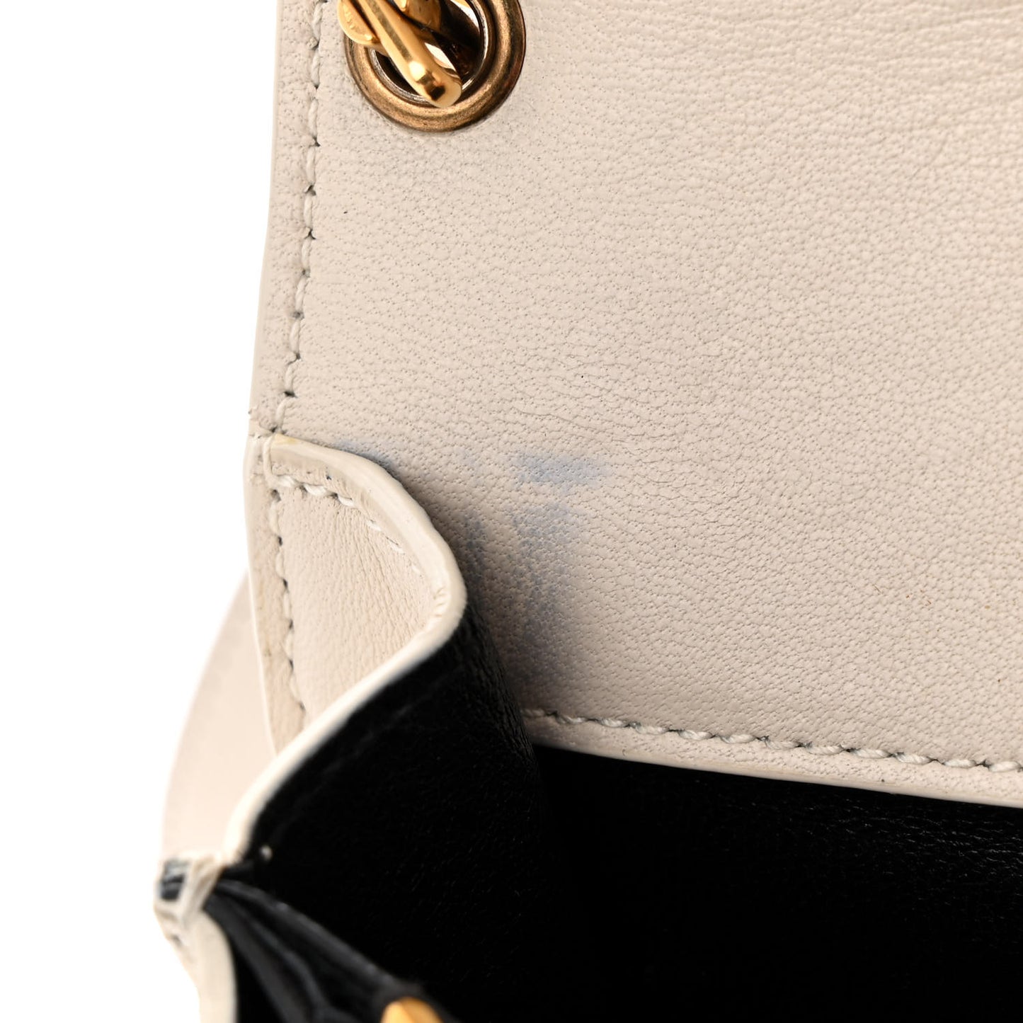 Lambskin Quilted Mini Gaby Satchel Blanc Vintage