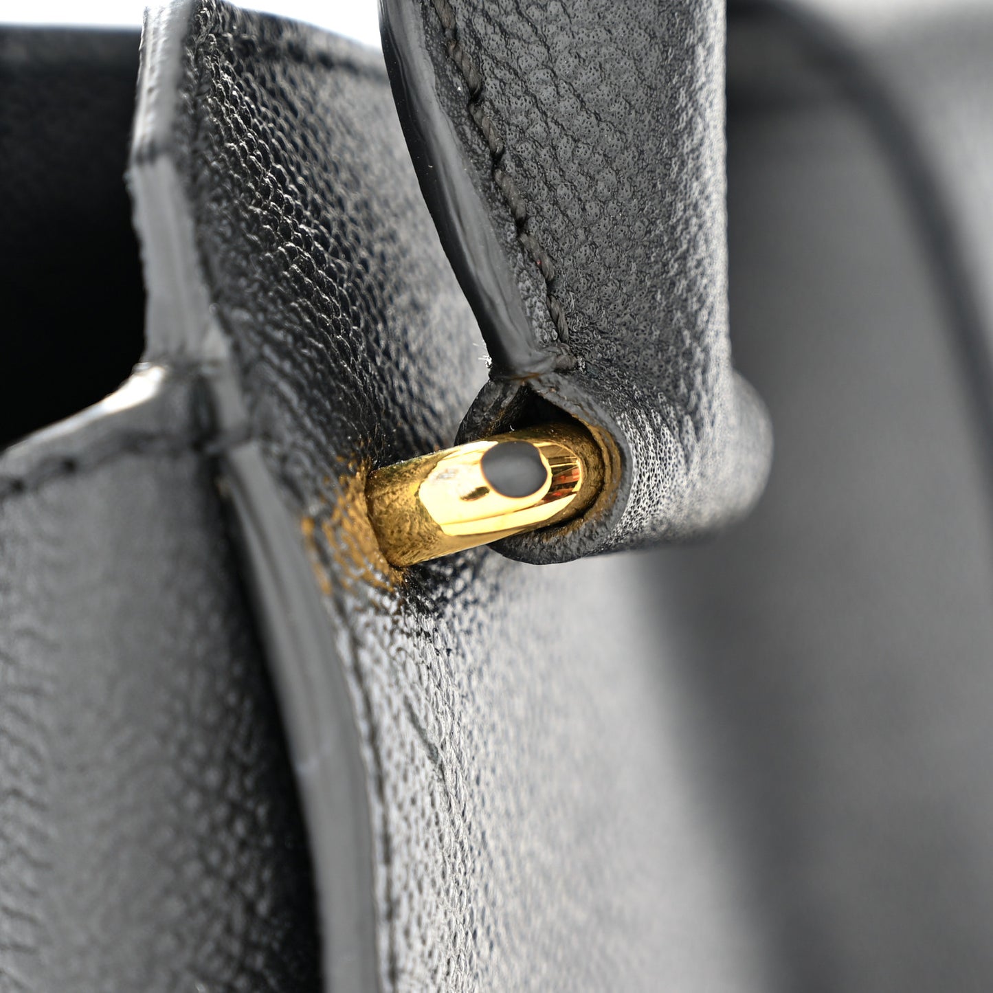 Soft Grain Calfskin Medium Buckle Tote Black