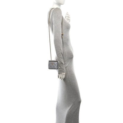 Chanel Lambskin Quilted Pearl Crush Mini Vanity Case With Chain Grey 2 of 12