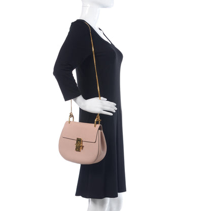 Chloe Grained Lambskin Drew Shoulder Bag Cement Pink 2 of 8