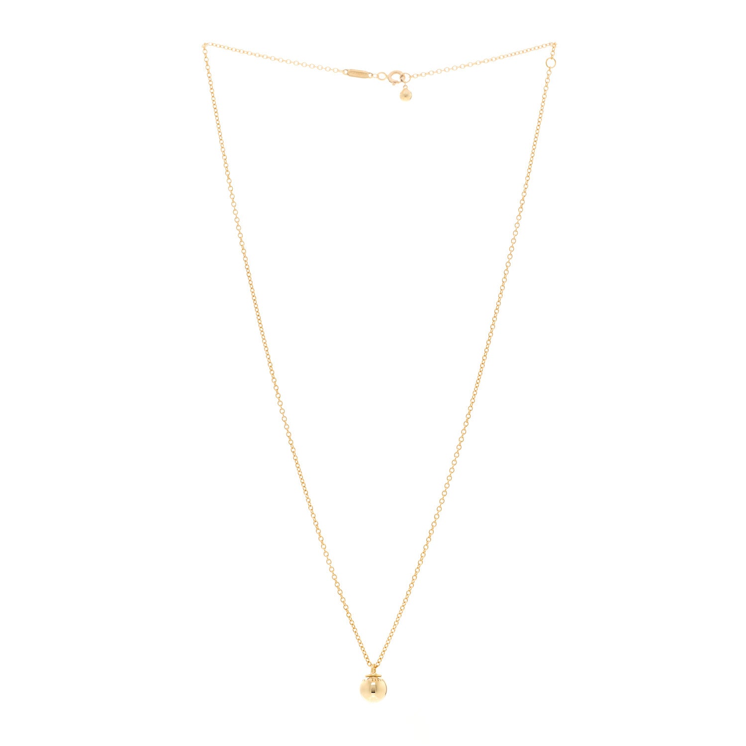 Tiffany 18K Yellow Gold 8mm HardWear Ball Pendant Necklace 3 of 5