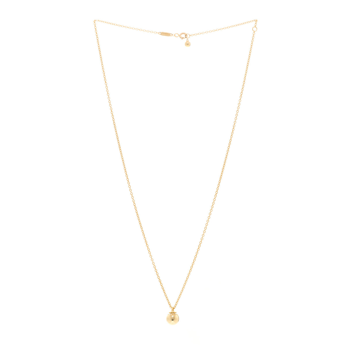 Tiffany 18K Yellow Gold 8mm HardWear Ball Pendant Necklace 3 of 4